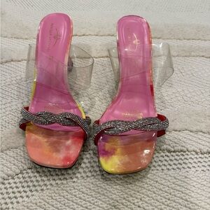 New Colorful Women's Heels with Rhinestone Detail